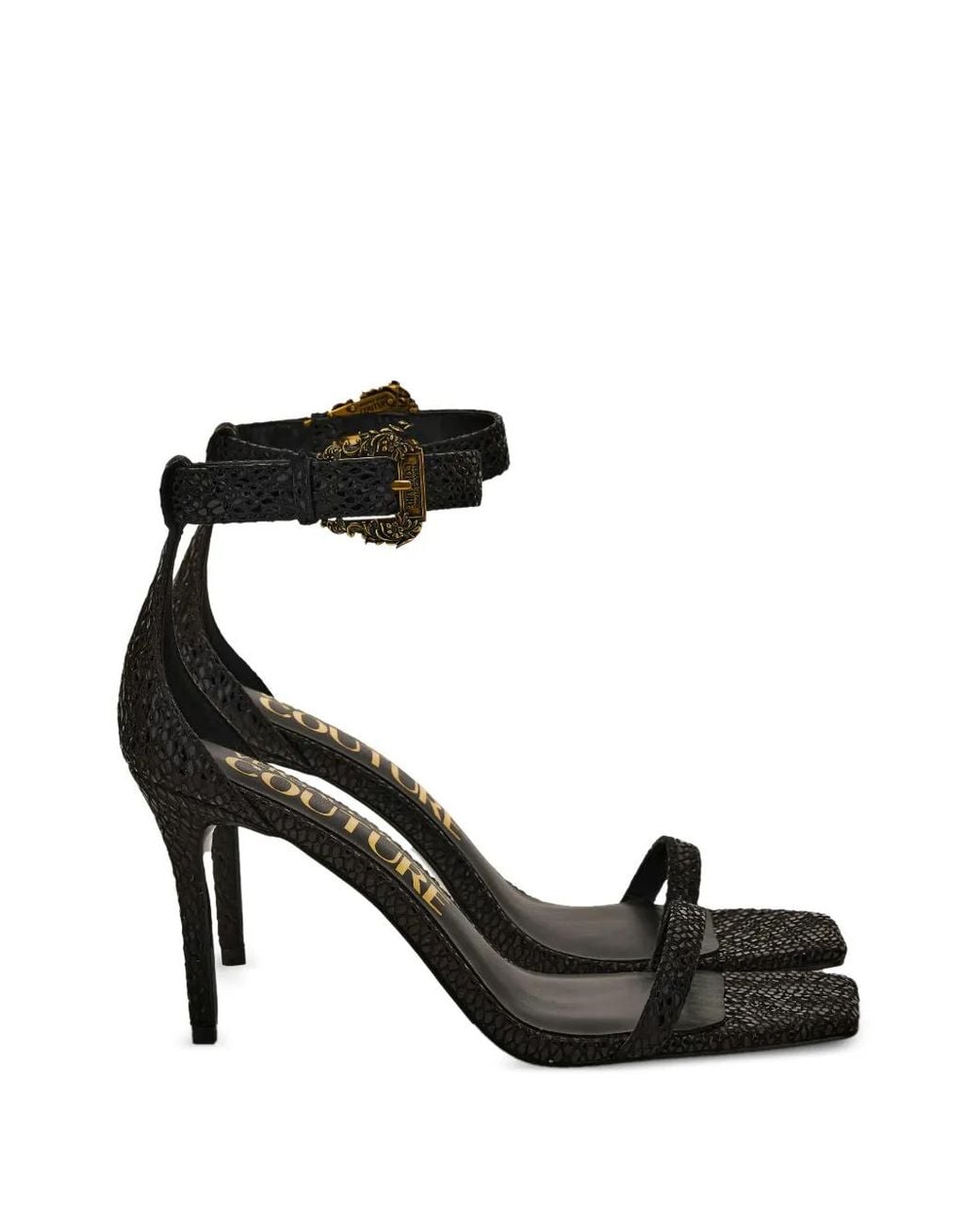 Versace Jeans Couture Black Buckled-Strap Sandals