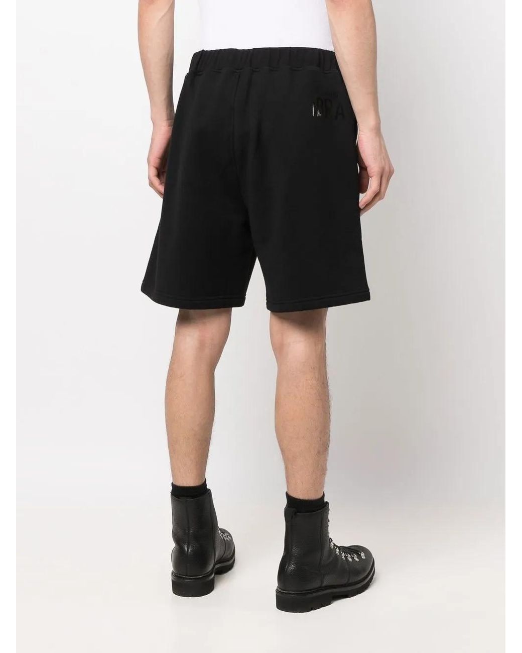 DSquared² Black X Ibrahimović Logo-Print Bermuda Shorts for men