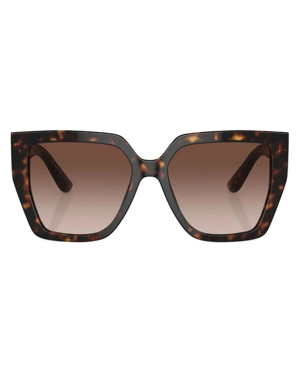 Dolce & Gabbana Brown Tortoiseshell Oversize-Frame Sunglasses