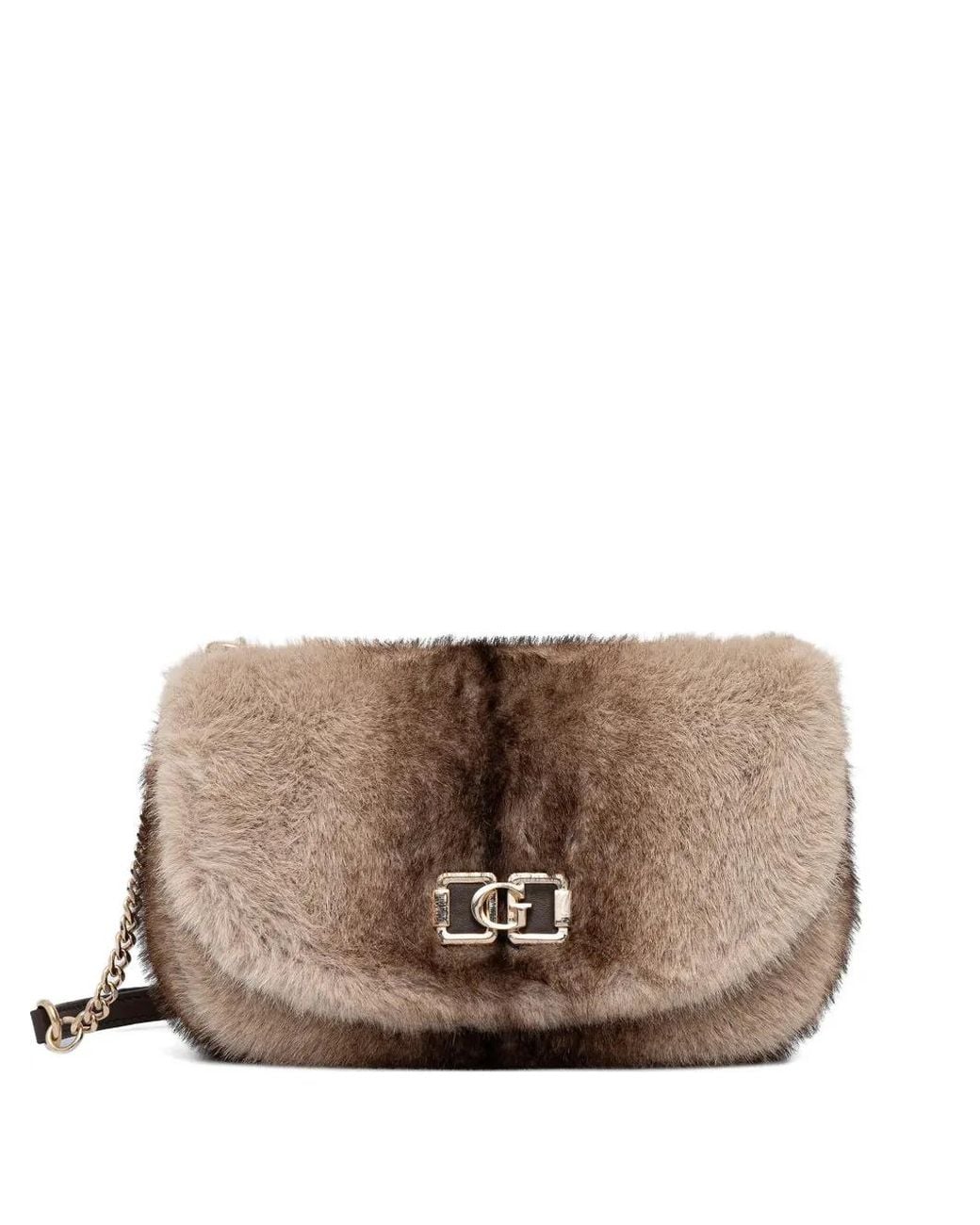 Guess Brown Logochain Satchel Bag