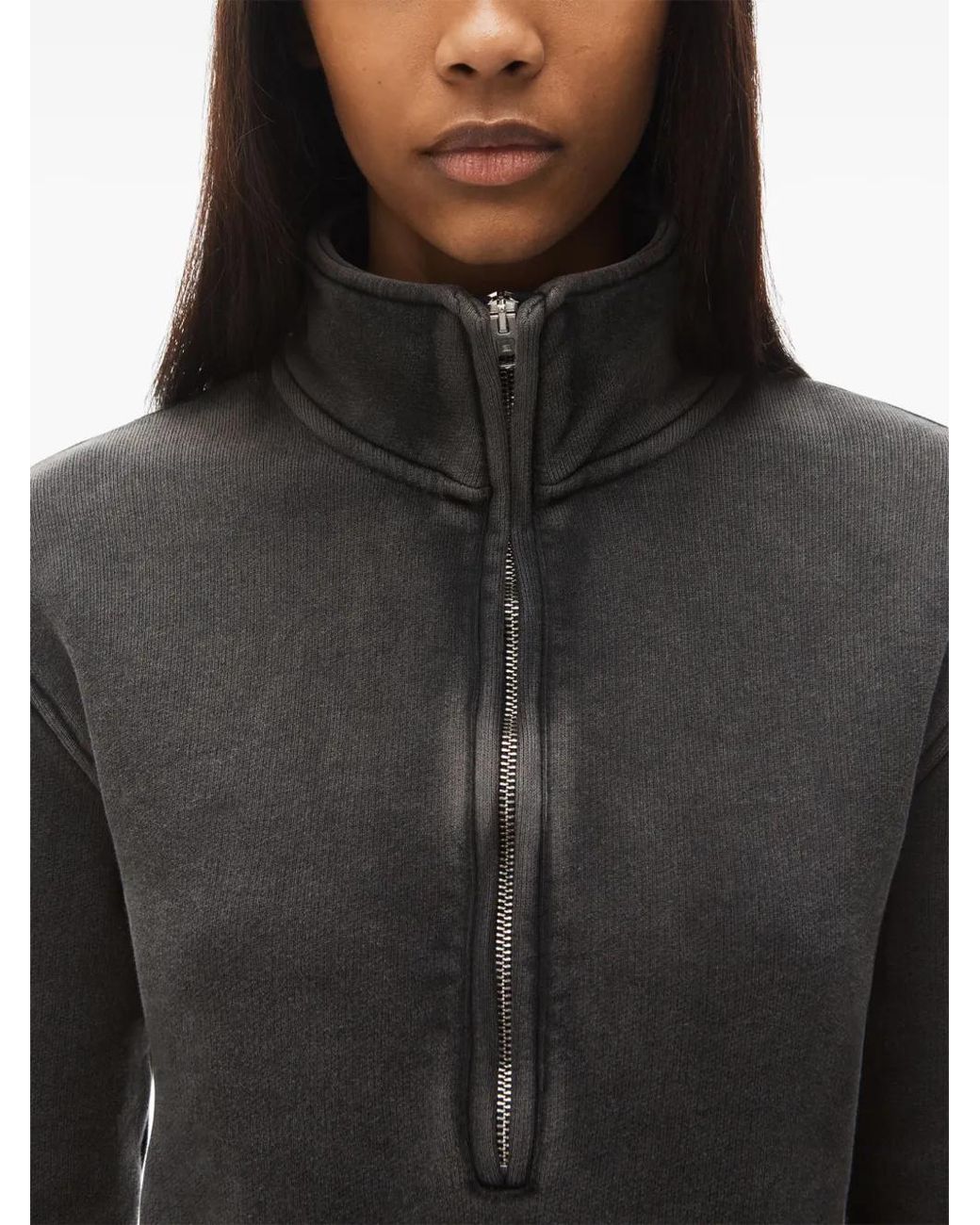 Alexander Wang Gray Half-Zip Mini Dress