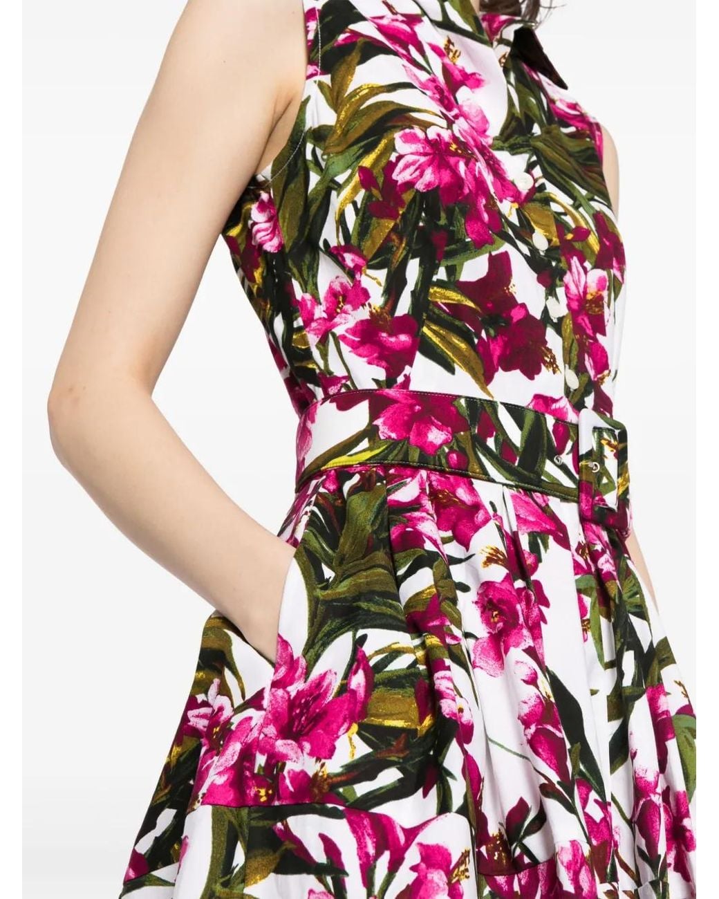 Samantha Sung Red Claire Floral-Print Dress
