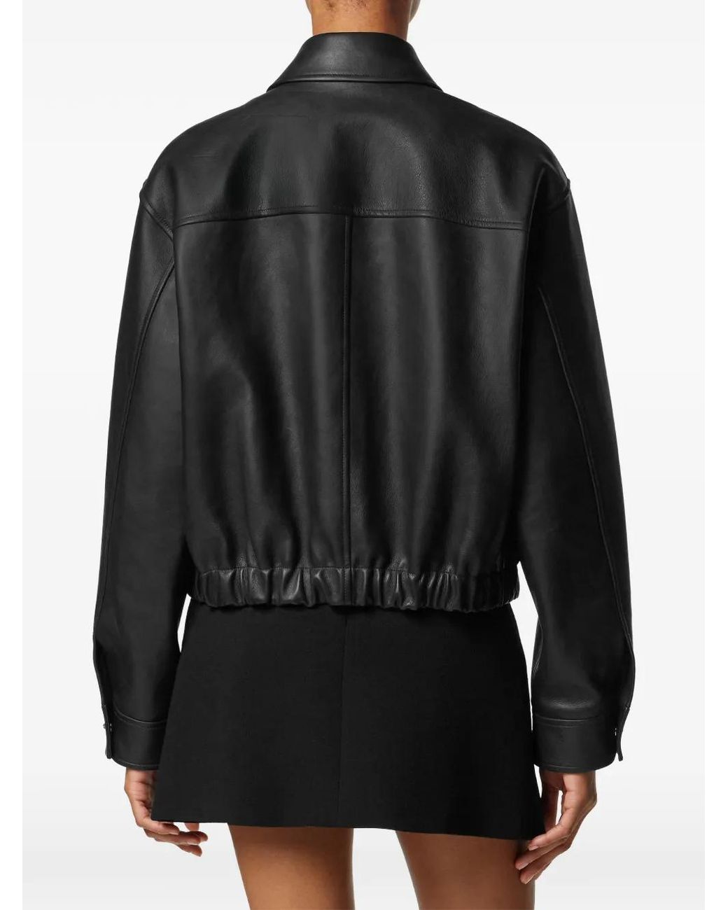 Versace Black Leather Blouson
