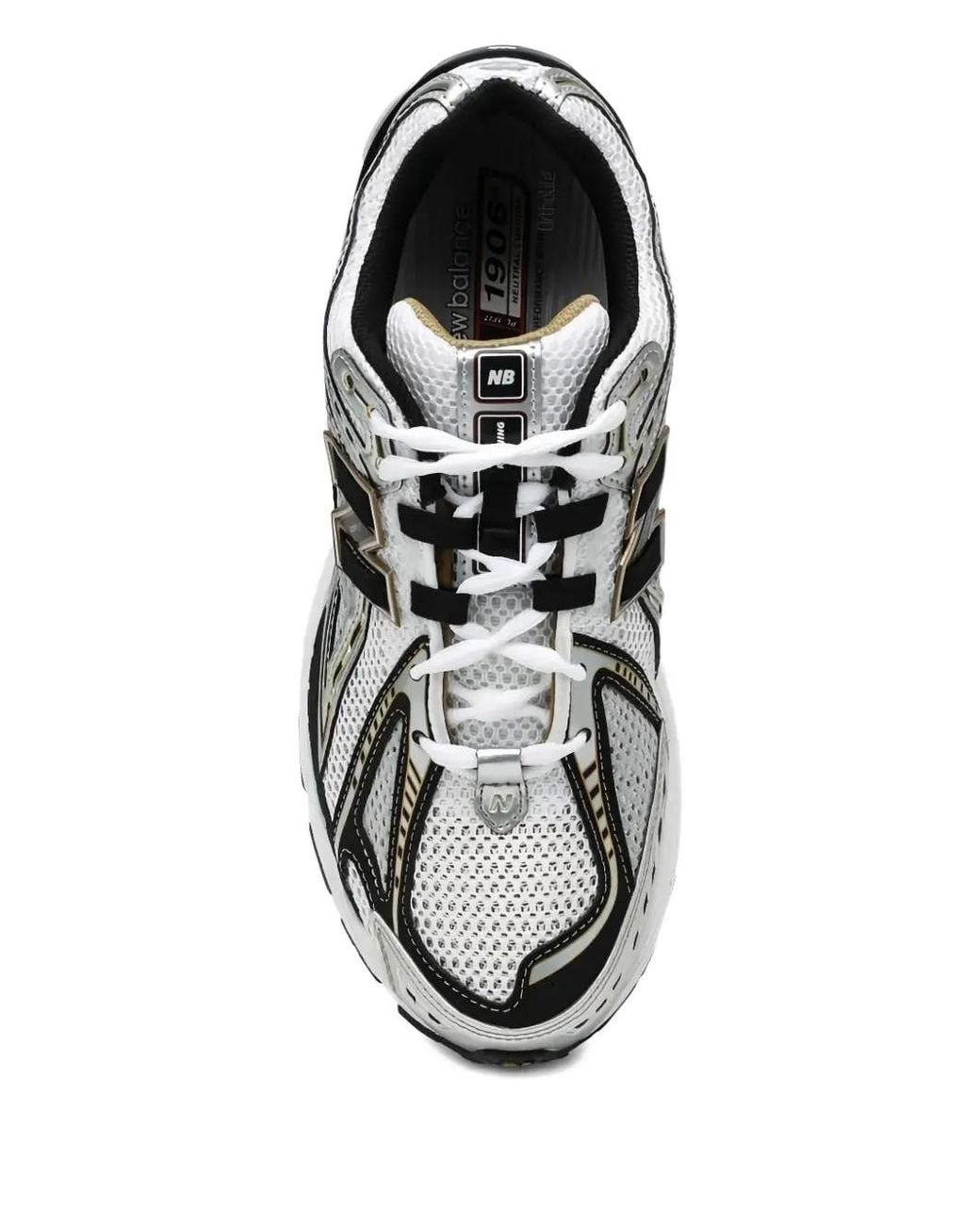 New Balance White Logo-Patch Sneakers