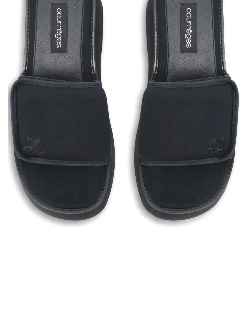 Courreges Black Scuba Wave 75Mm Platform Slides