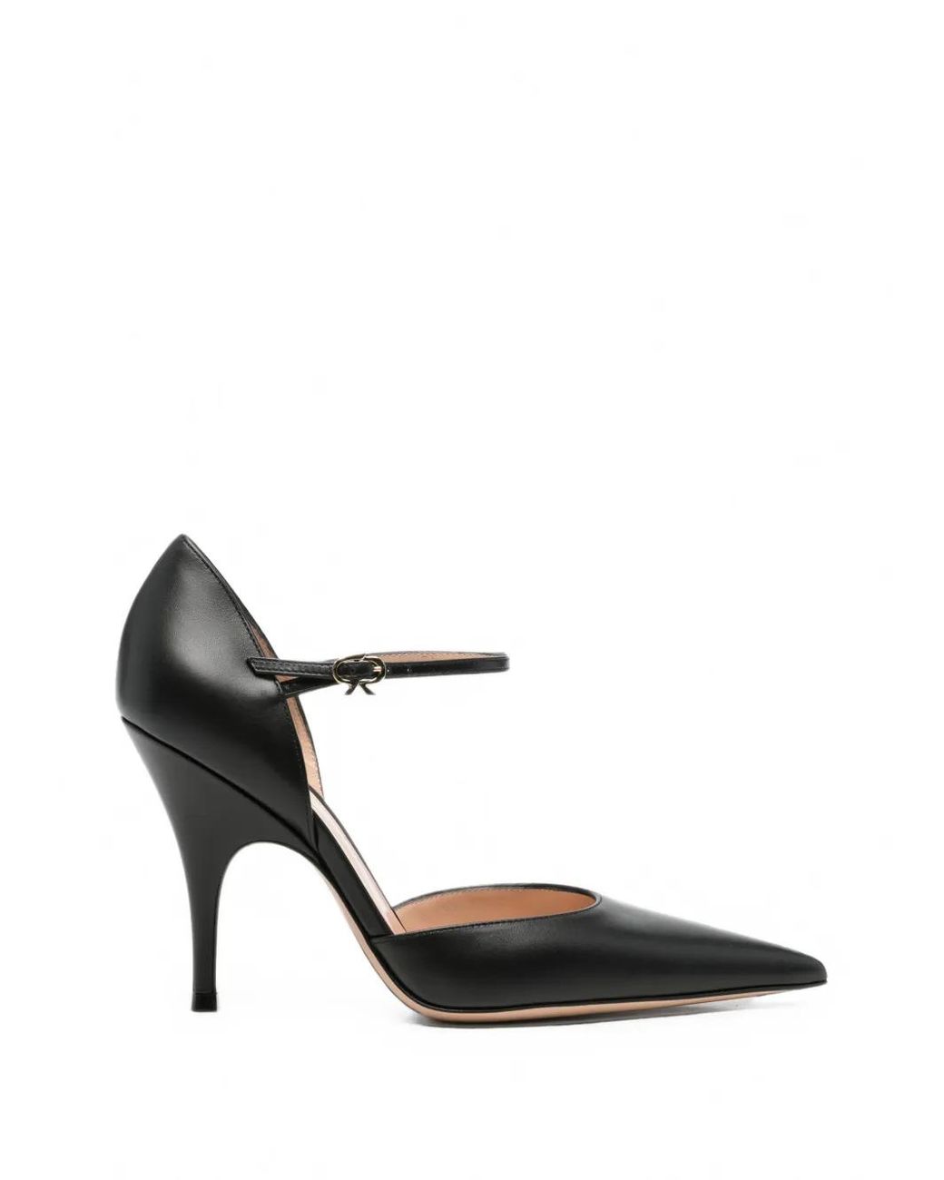 Gianvito Rossi Black Sofia D'Orsay Leather Pumps
