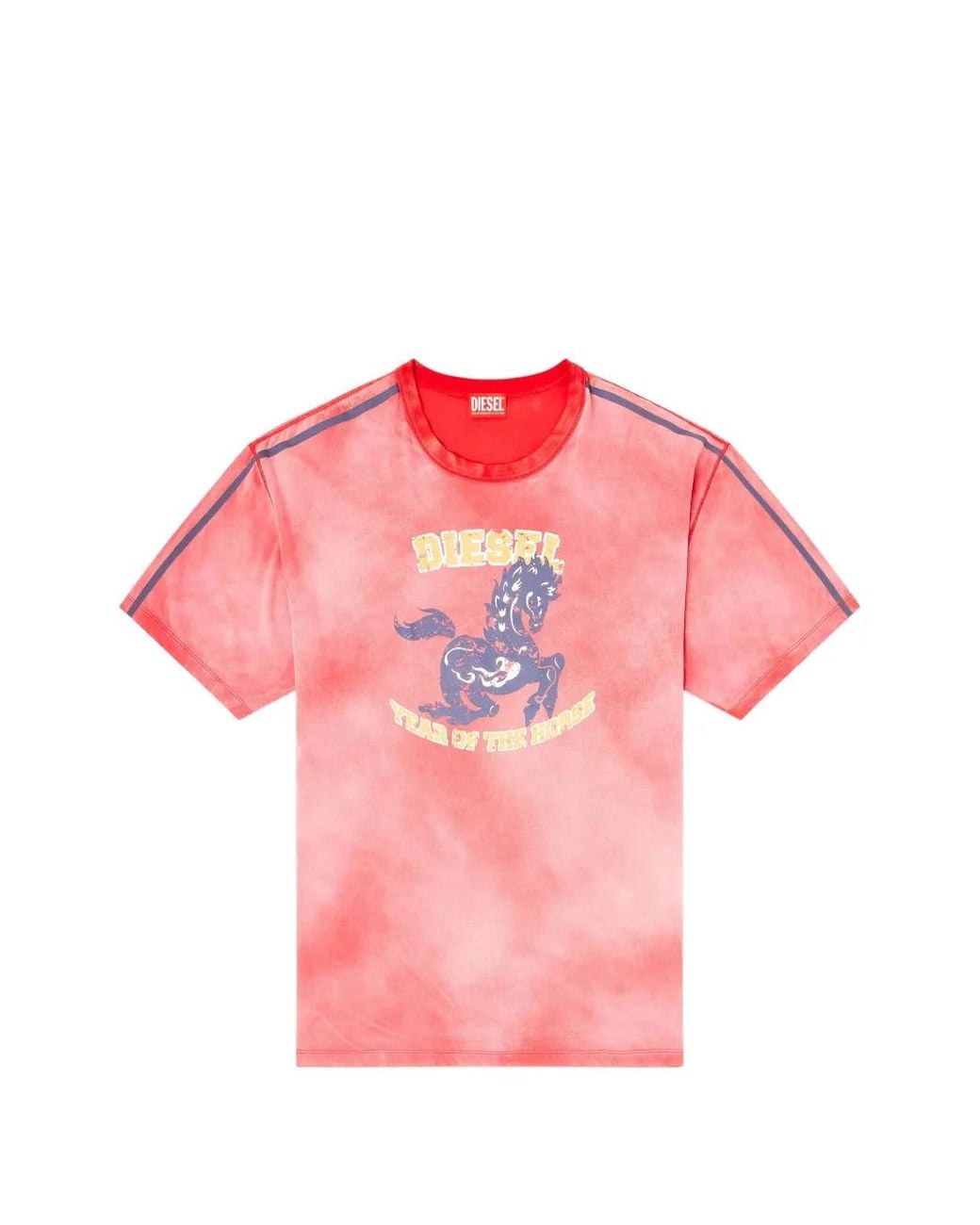 DIESEL Pink Year Of The Horses Print T-Shirt for men
