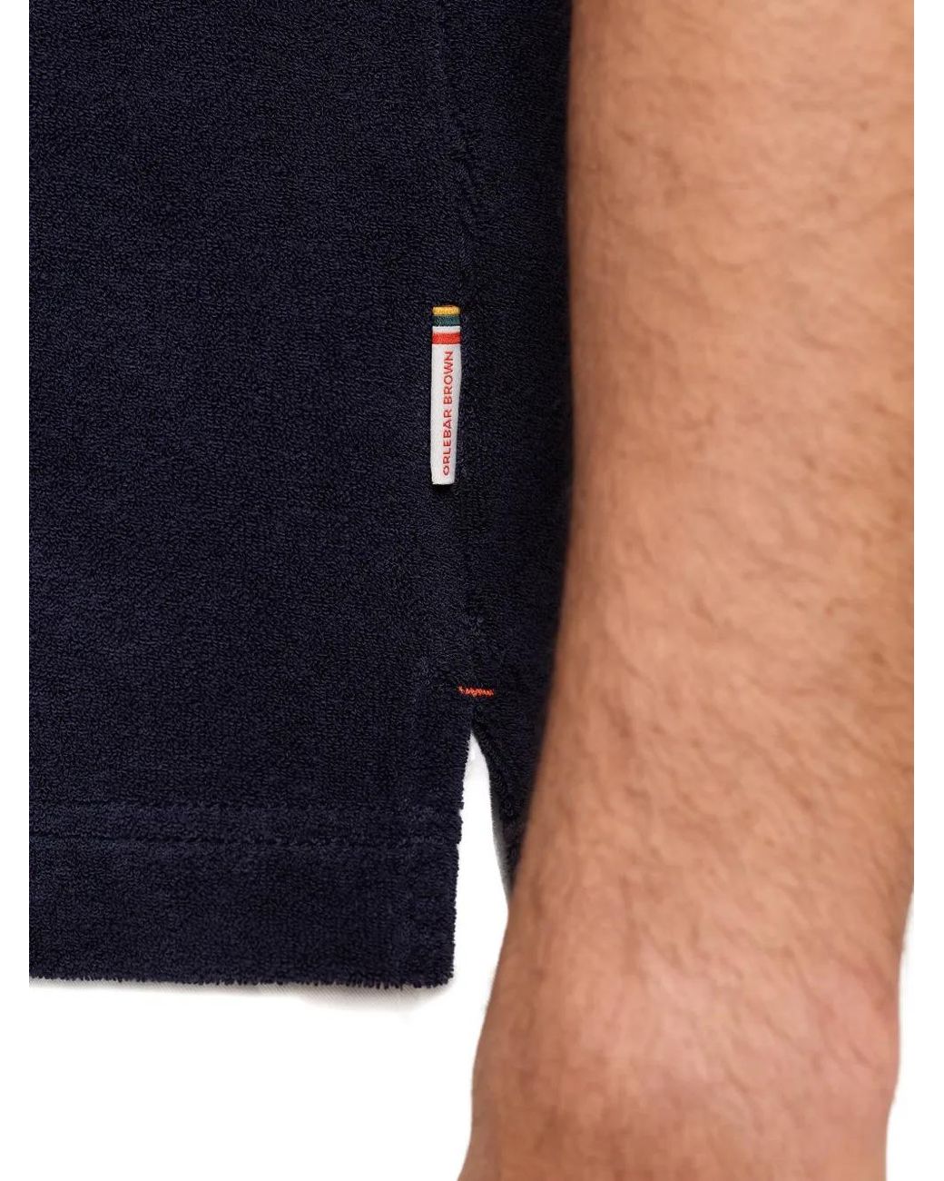 Orlebar Brown Blue Terry Resort Polo-Collar Top for men