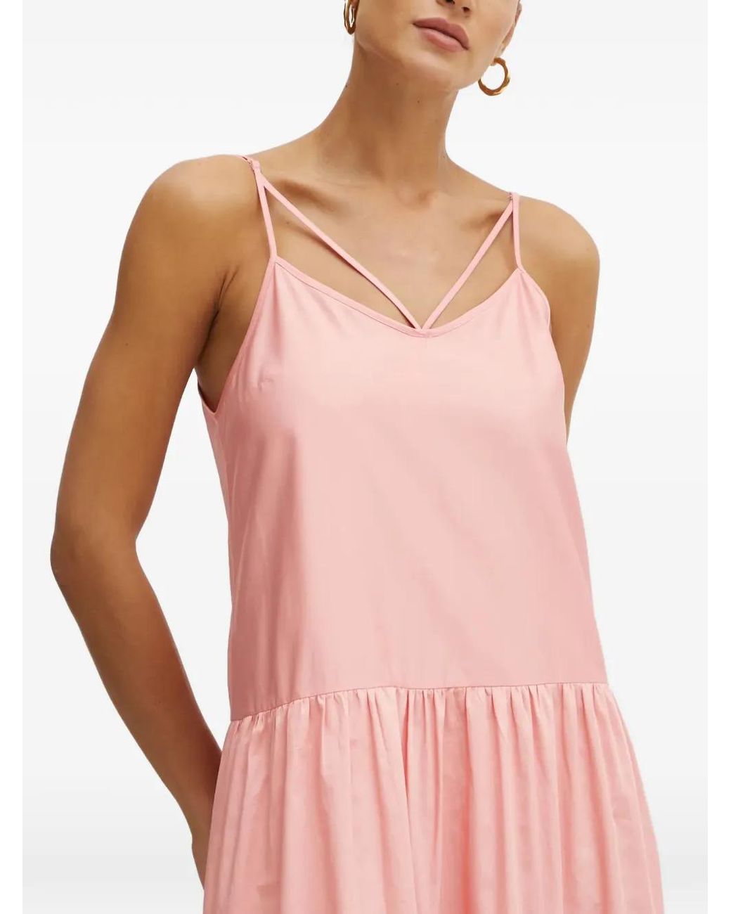 Fracomina Pink Gestuftes Kleid mit Ösen