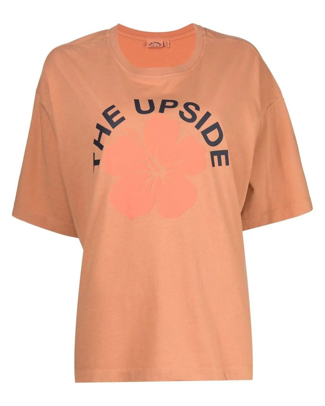 The Upside Orange Laura Flower Logo Print Cotton T-Shirt