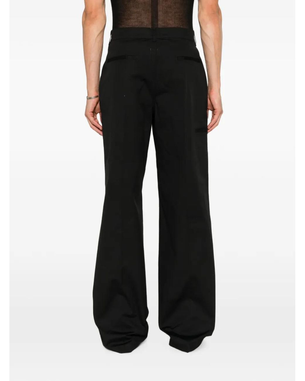 Rick Owens Black Pressed-Crease Trousers for men