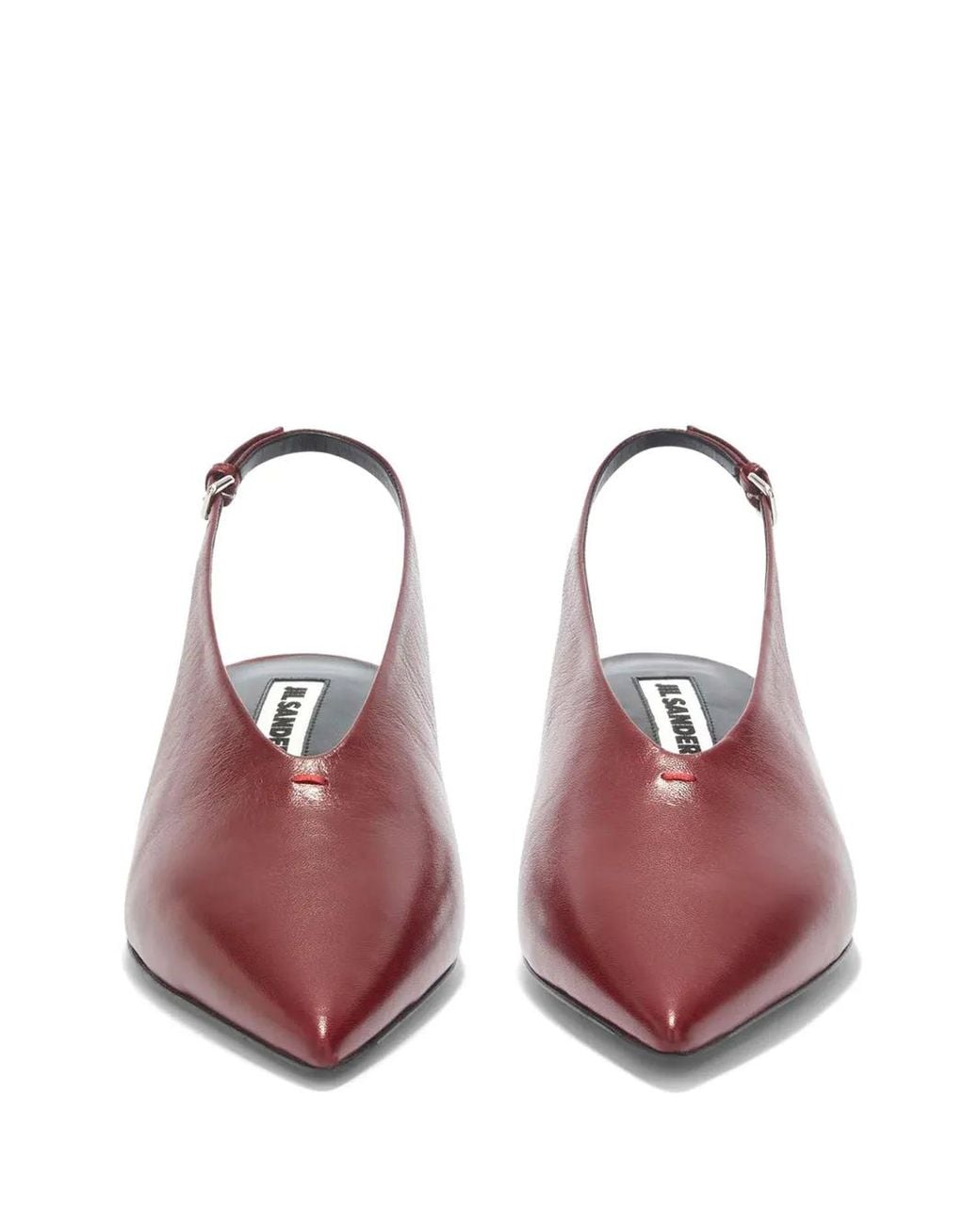 Jil Sander Brown 45Mm Slingback Leather Pumps