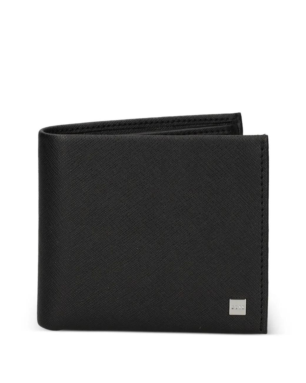 Boss Black Logo-Plate-Trimmed Wallet And Key Ring Gift Set for men
