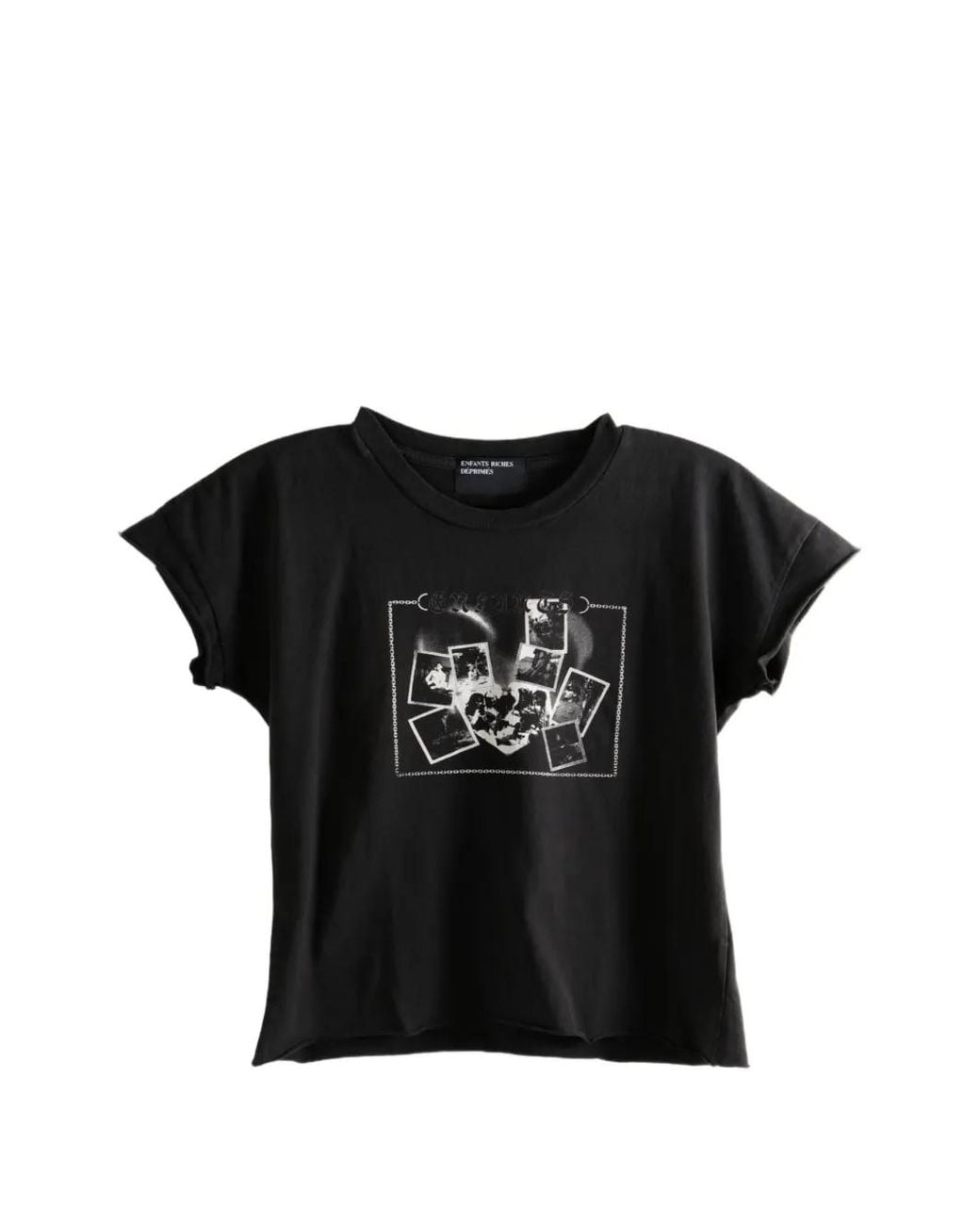 Enfants Riches Deprimes Black Graphic-Print Raw-Cut T-Shirt