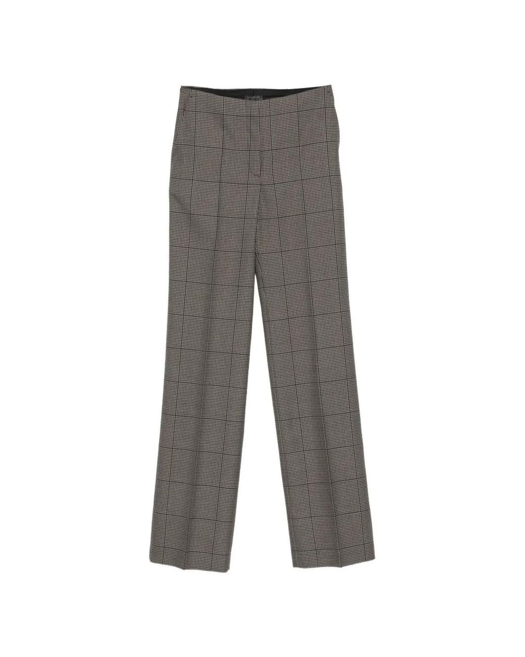 Mugler Gray Tailored Houndstooth Straight-Leg Pants
