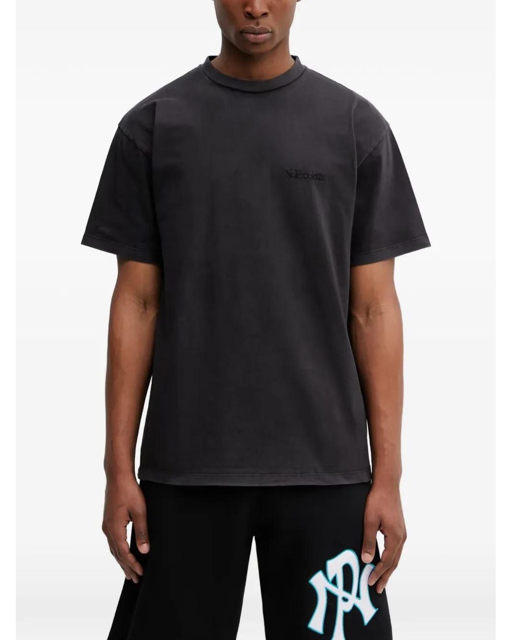 No Problemo Black T-Shirt Droit À Logo Brodé for men