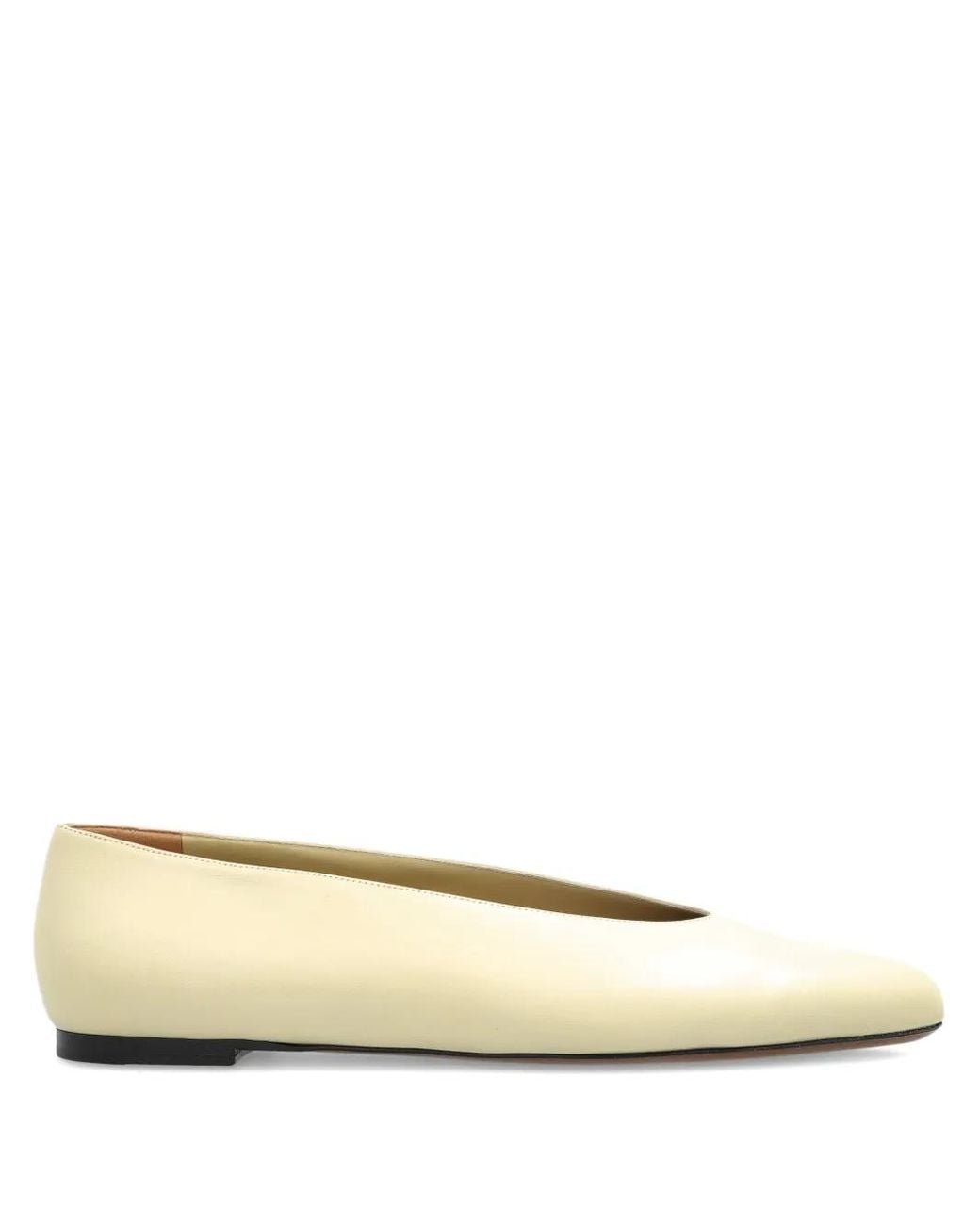 Neous Natural Beid Pointed-Toe Leather Ballet Flats
