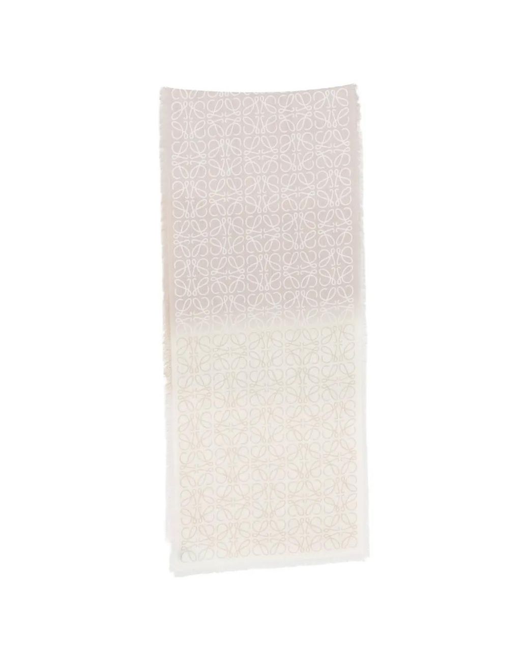 Loewe White Anagram Wool Scarf