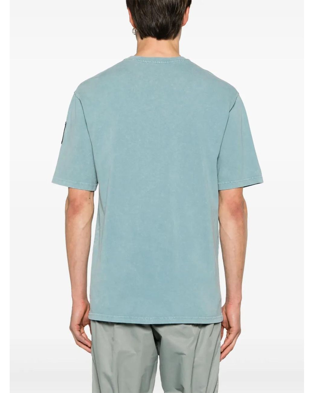 A_COLD_WALL* Blue Overdye Logo-Print T-Shirt for men