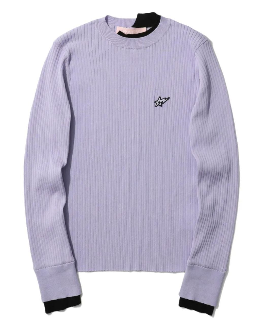 A Bathing Ape Purple Ribbed Star-Embellished Sweater