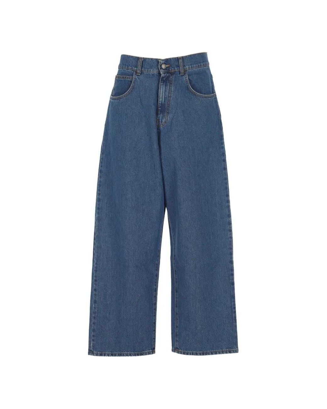 WOOD WOOD Blue Wooden Wide-Leg Jeans for men