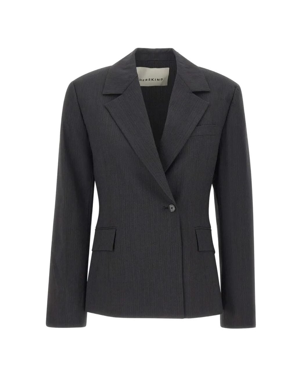 Herskind Black Blazer Wasty À Fines Rayures