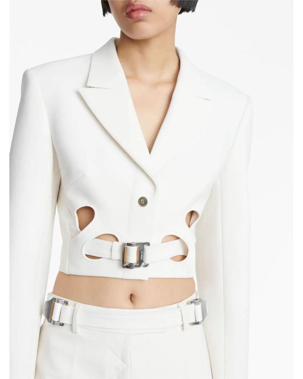 Dion Lee White Interloop Belted Blazer