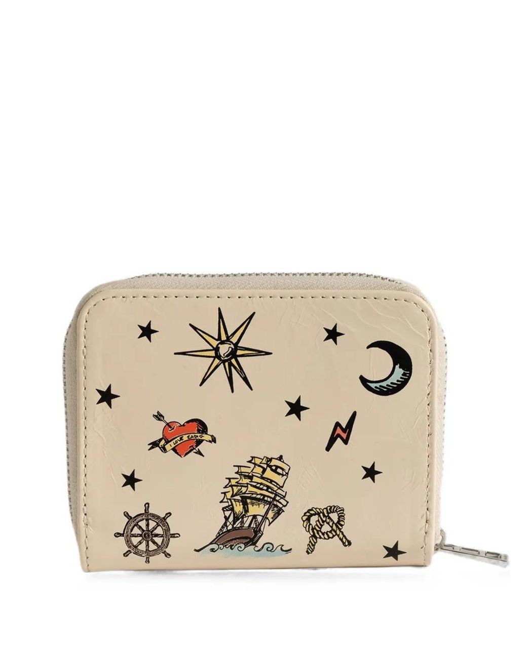 Zadig & Voltaire Natural Mini Tattoo Coin Purse