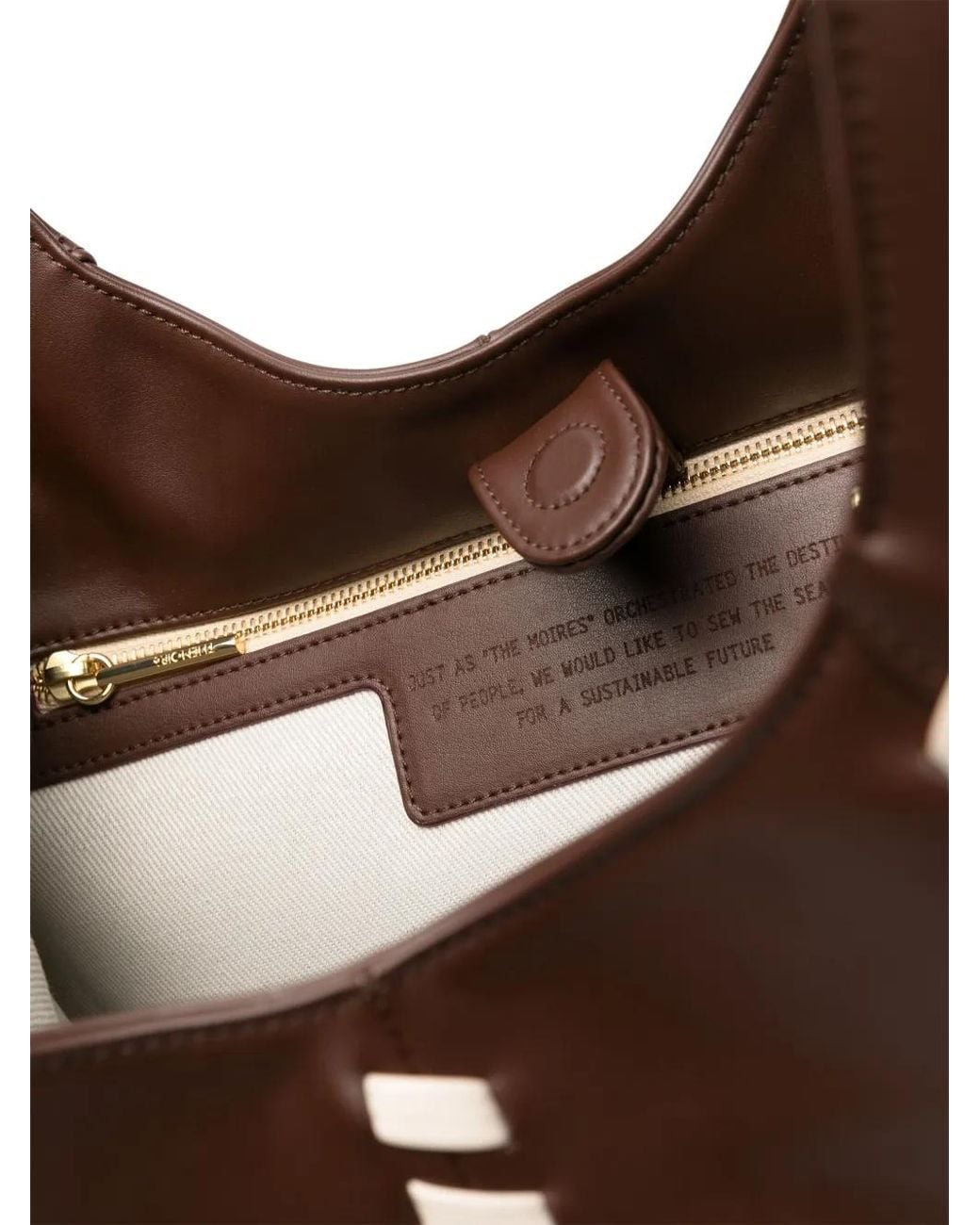 THEMOIRÈ Brown Ninfa Whipstitch Shoulder Bag