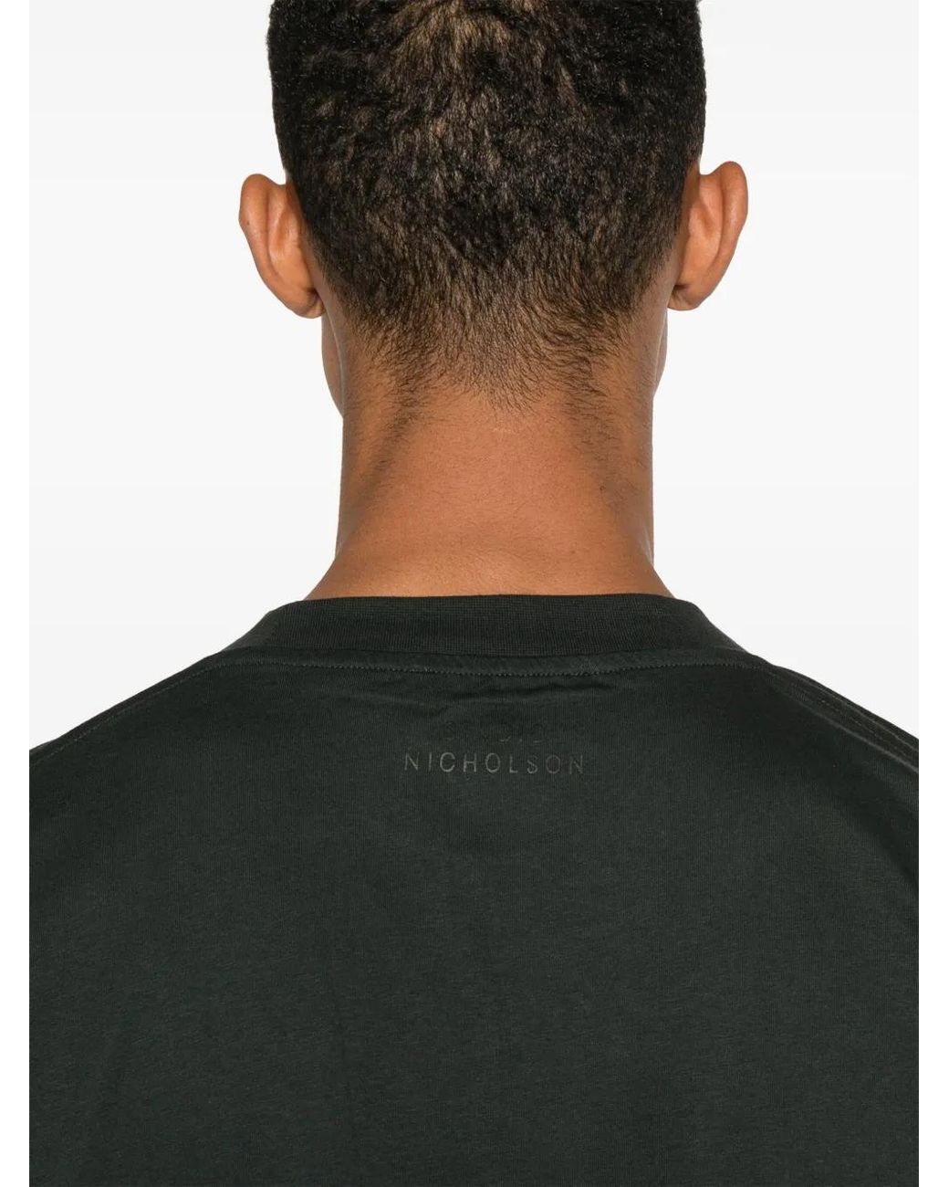 Studio Nicholson Black Logo-Print T-Shirt for men