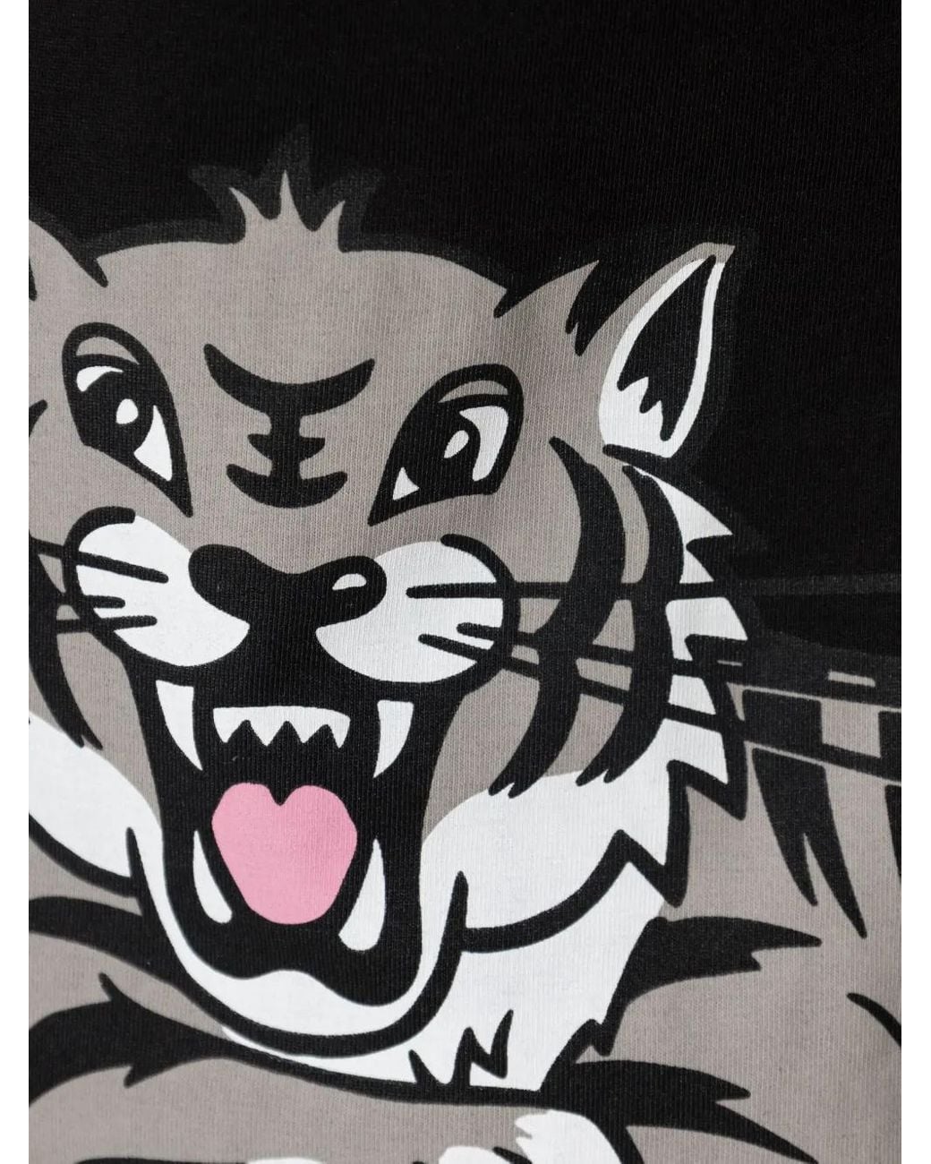 KENZO Black Tiger-Print Cotton T-Shirt