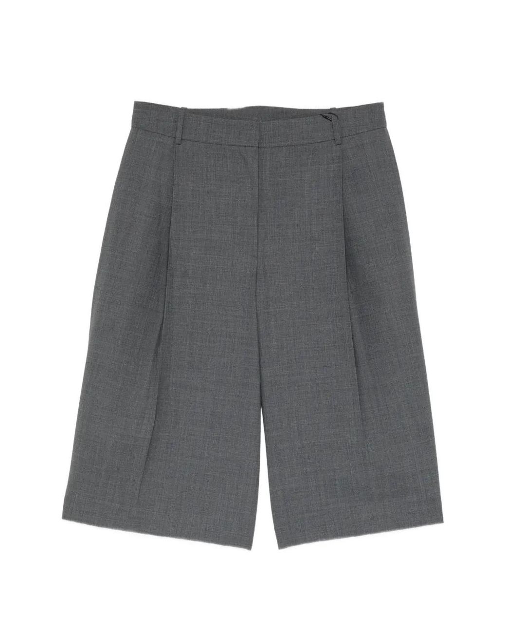 Juun.J Gray Pleated Tailored Shorts