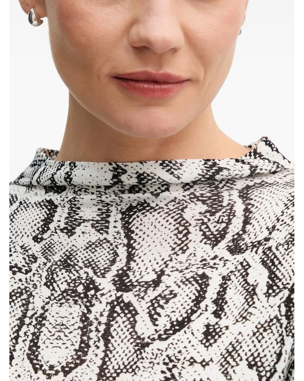 MARC AUREL Gray Snake-Print Long-Sleeve Top