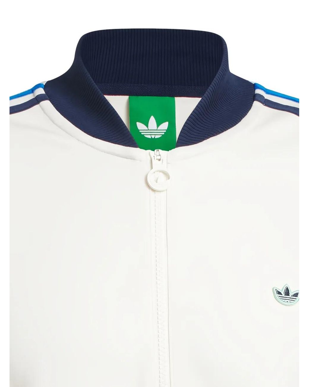 Adidas White Originals 3-Stripes 1/4 Zip Sweatshirt for men