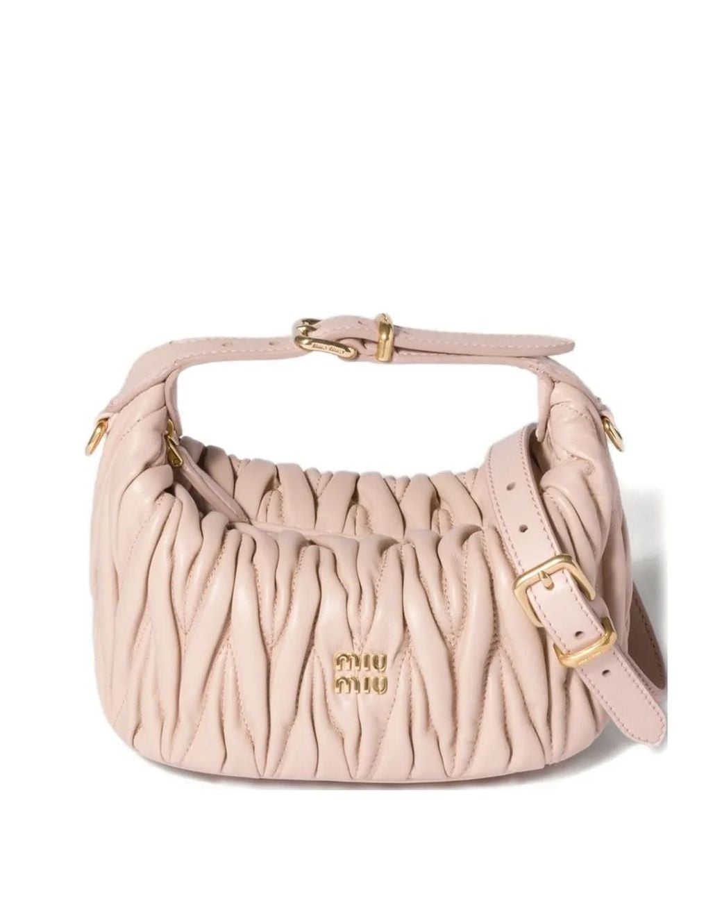 Miu Miu Pink Mini Wander Matelassé Tote Bag