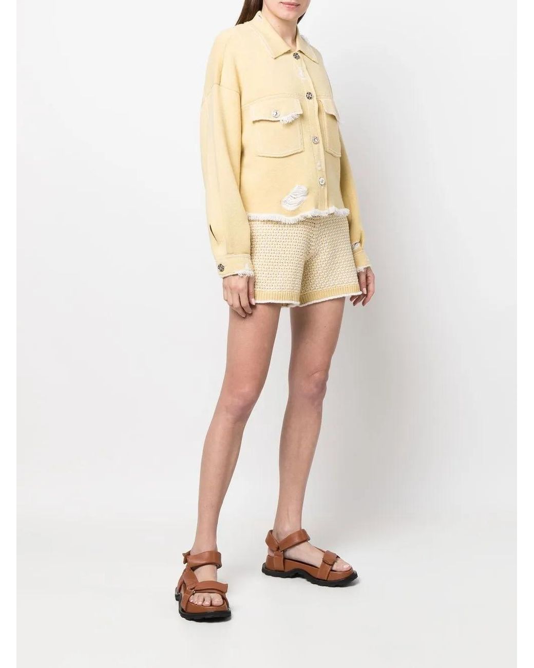 Barrie Natural Fringed Denim Jacket