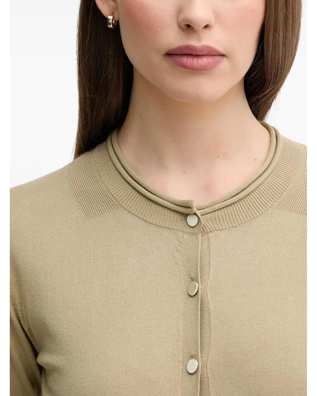 Sisley Natural Button-Fastening Cardigan