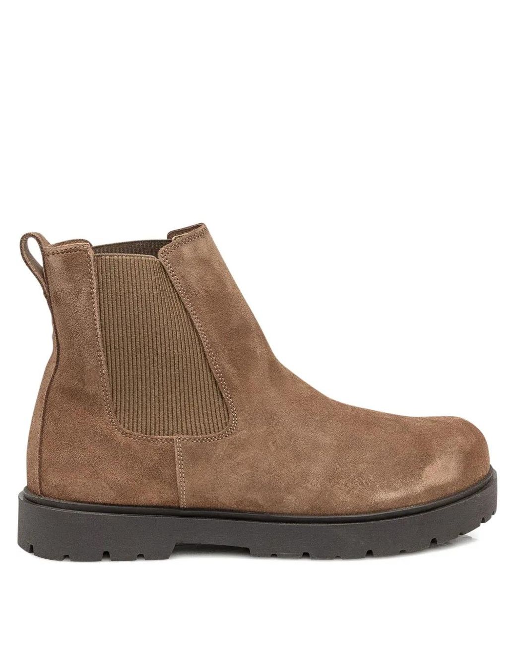 Birkenstock Brown Elasticated-Panel Suede Boots for men
