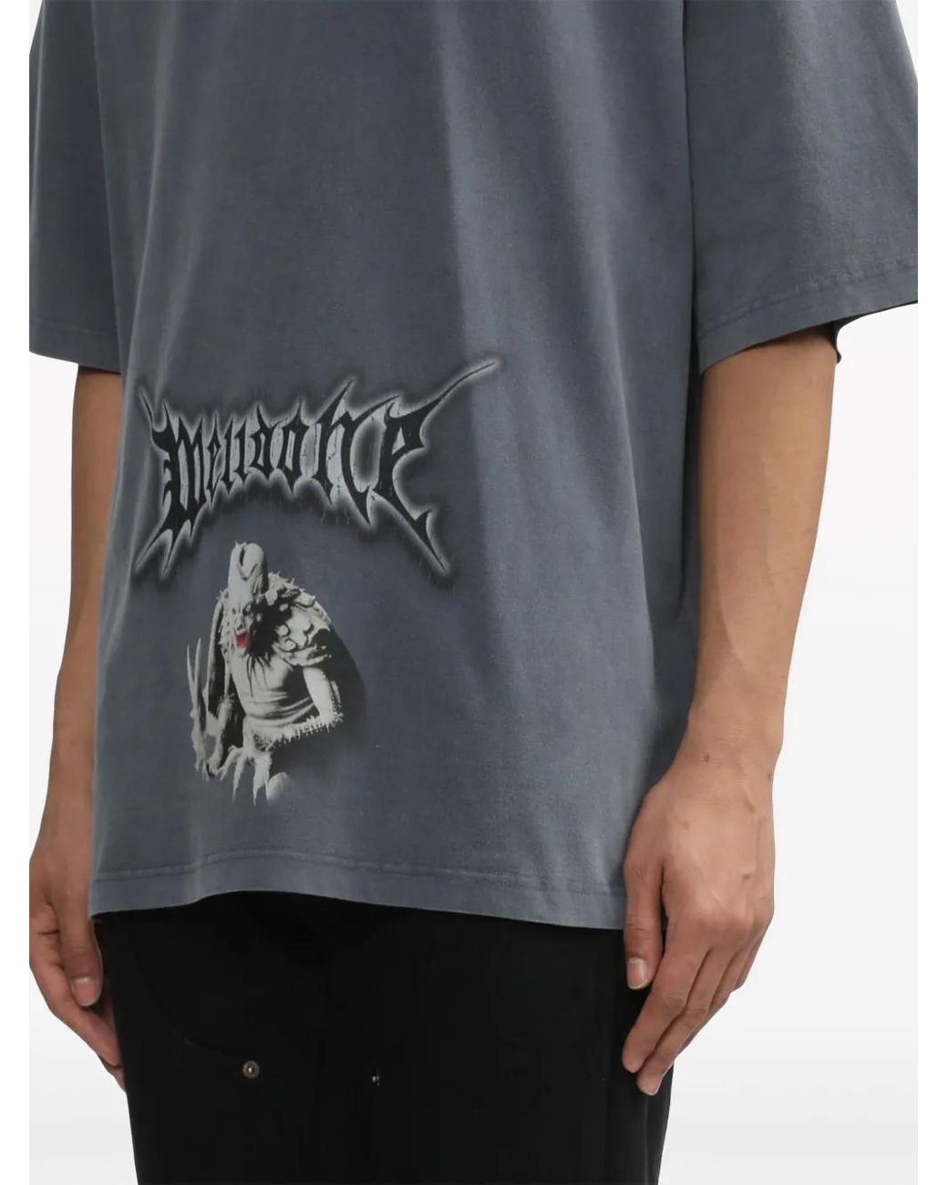 we11done Blue Monster Graphic-Print T-Shirt for men