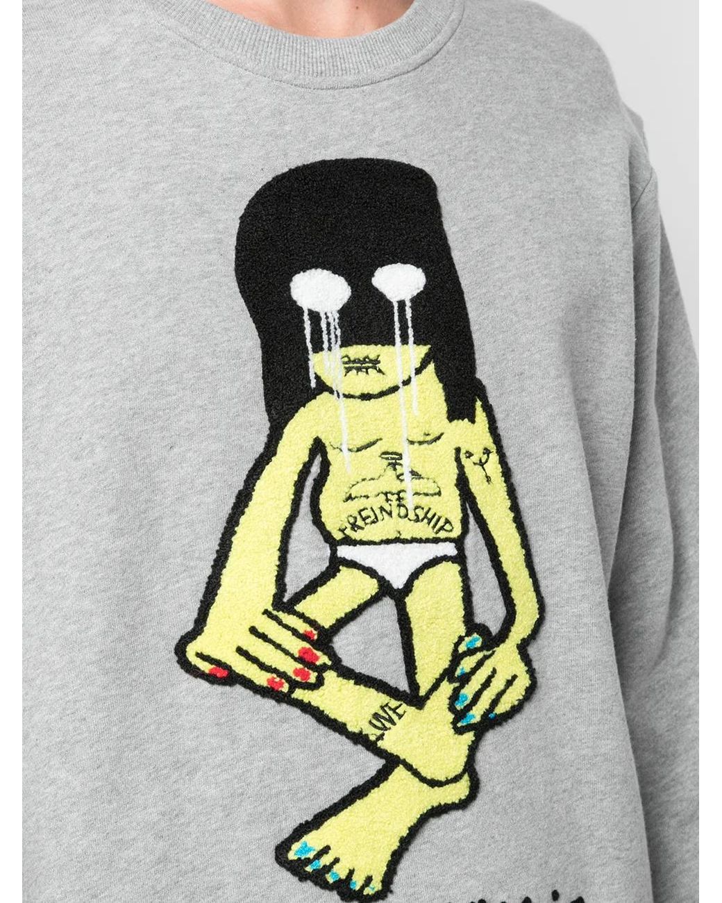 Haculla Gray Temporary Embroidered Sweatshirt for men