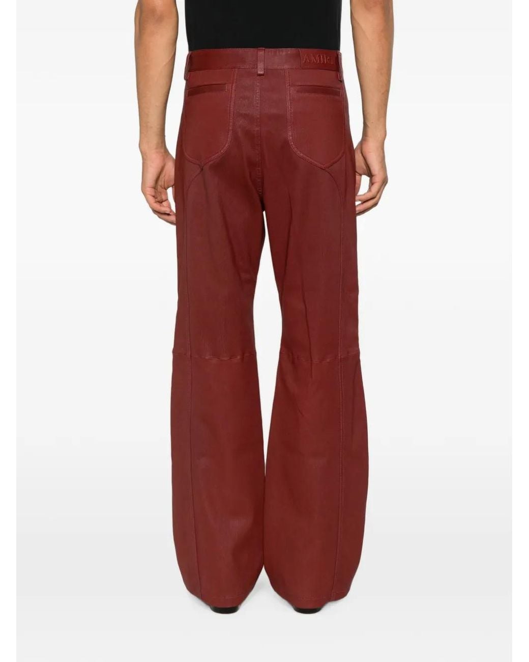 Amiri Red Pantalon Évasé À Boutonnière for men