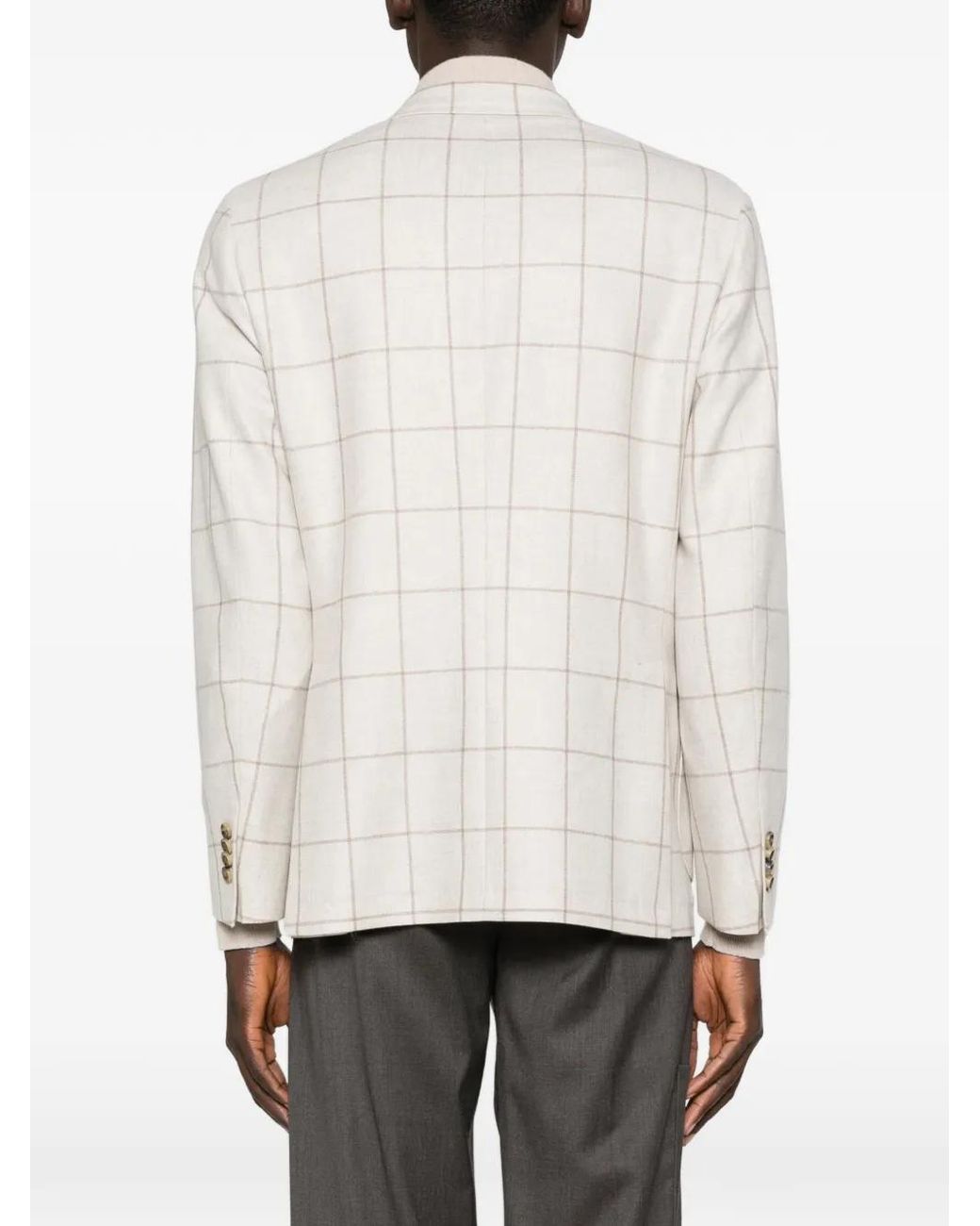 Latorre White Grid-Pattern Blazer for men