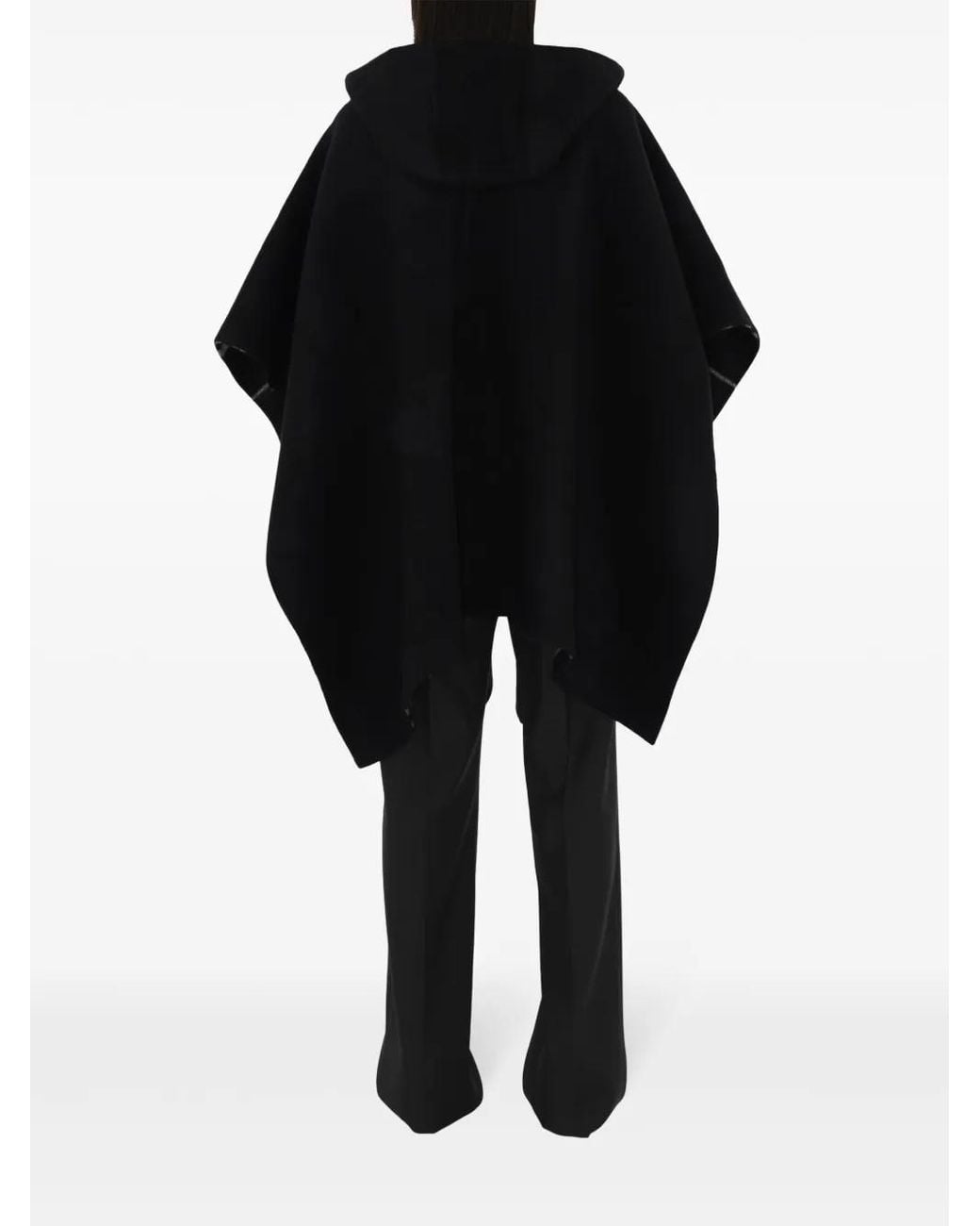 Burberry Black Reversible Check Cashmere Cape