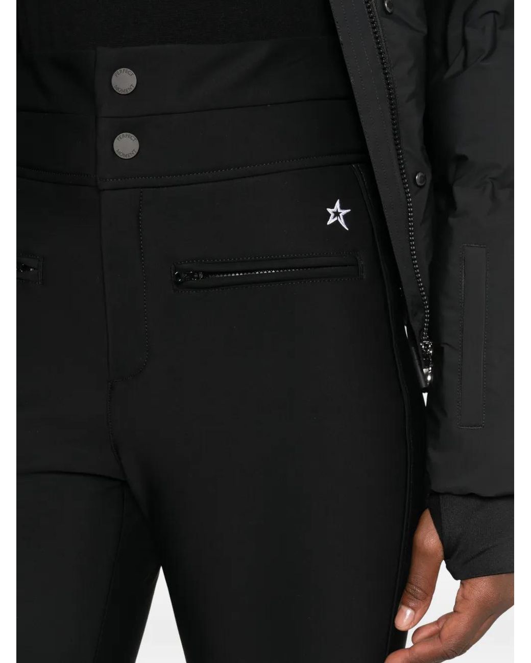 Perfect Moment Black Pantalon Skinny Aurora À Logo Brodé