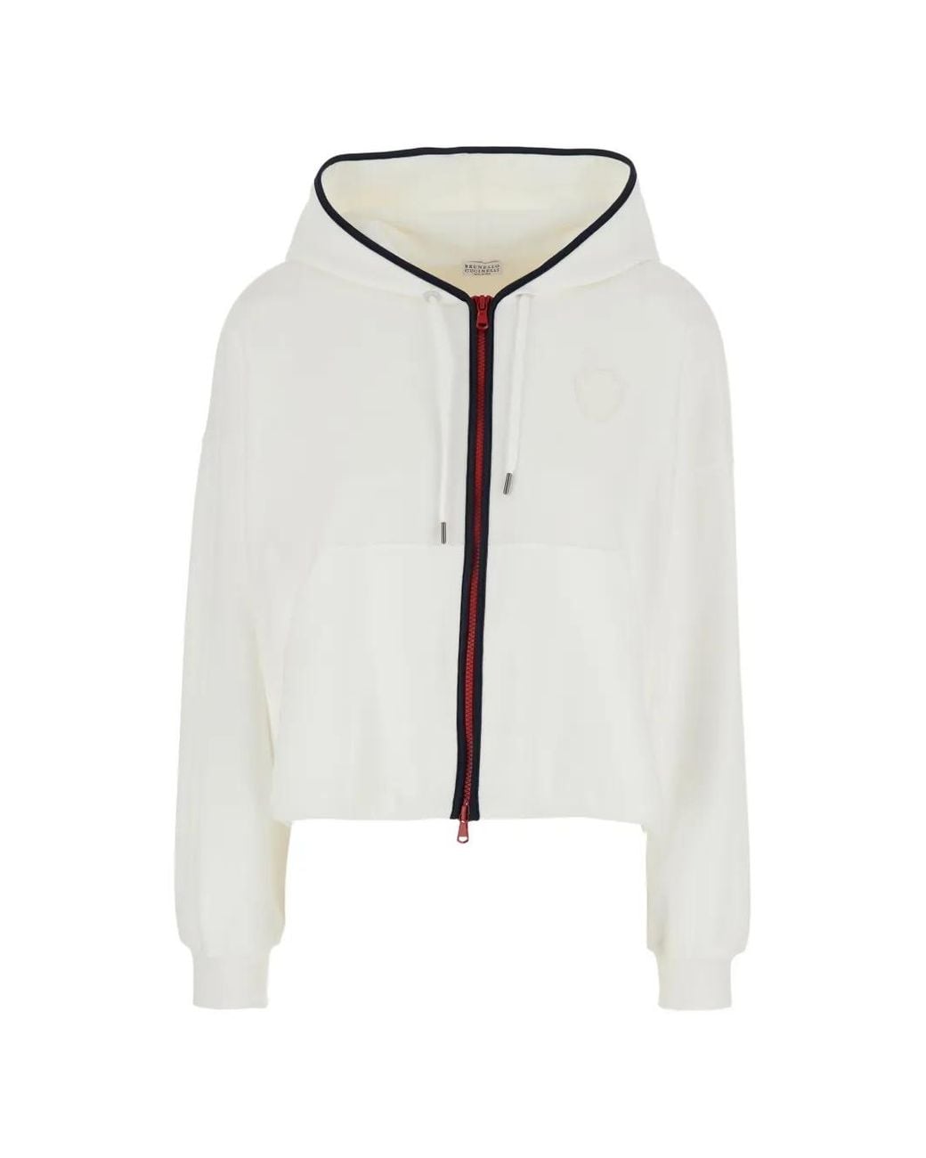 Brunello Cucinelli White Cardigan Sweatshirt