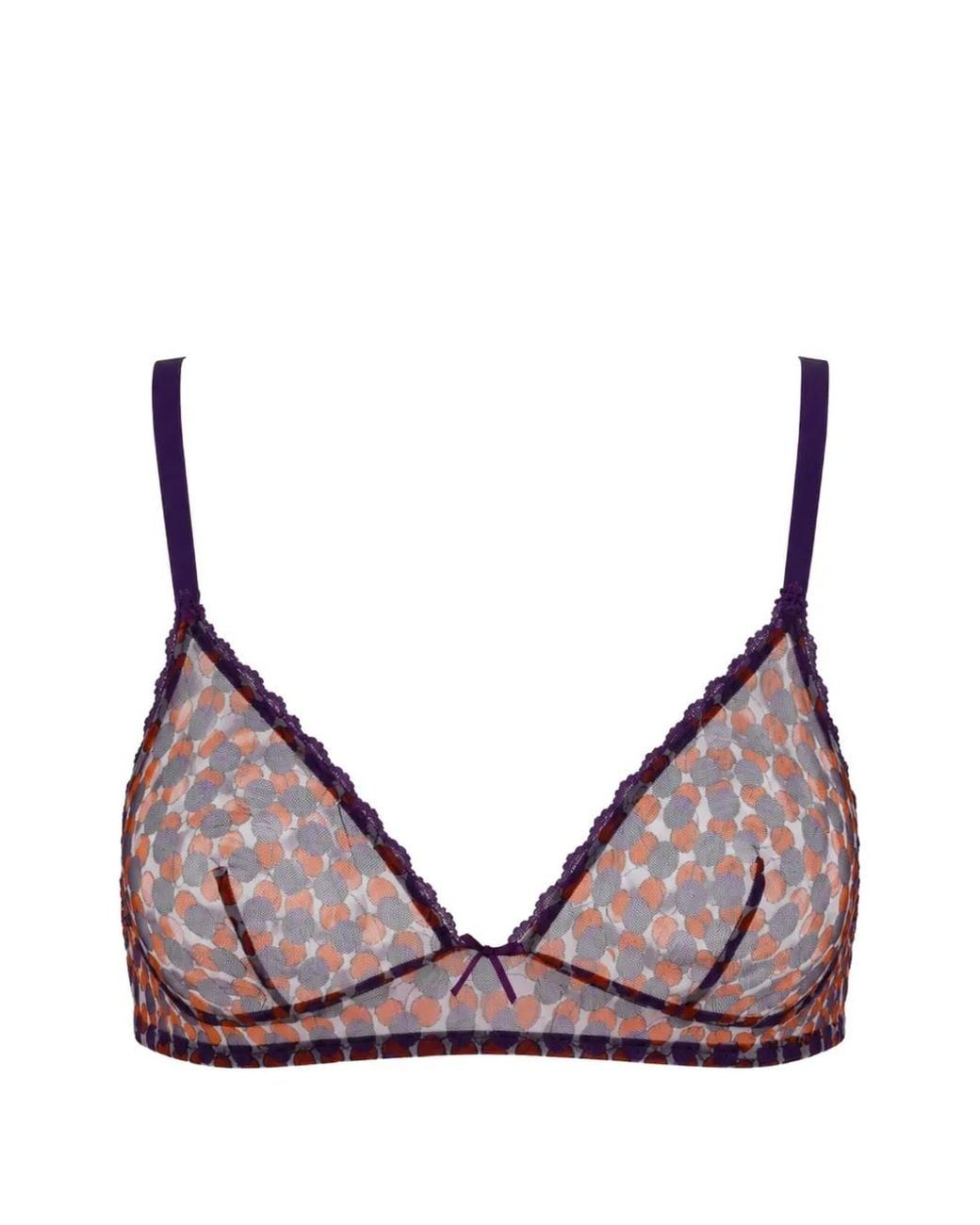 Laura Urbinati Purple Soutien-Gorge En Tulle À Imprimé Géométrique