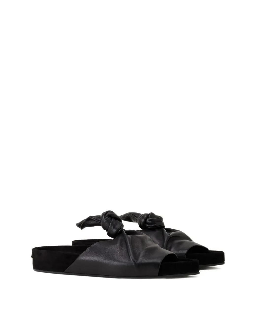 Lanvin Black Cocoon Flat Leather Mules