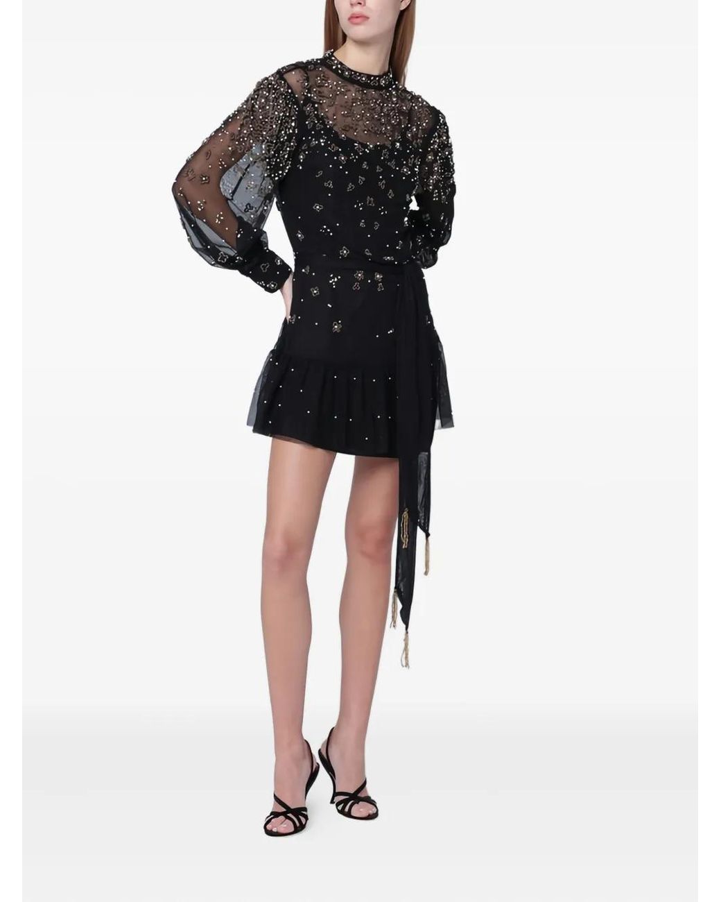 FARM Rio Beaded-Embellishment Dress in Black | Lyst