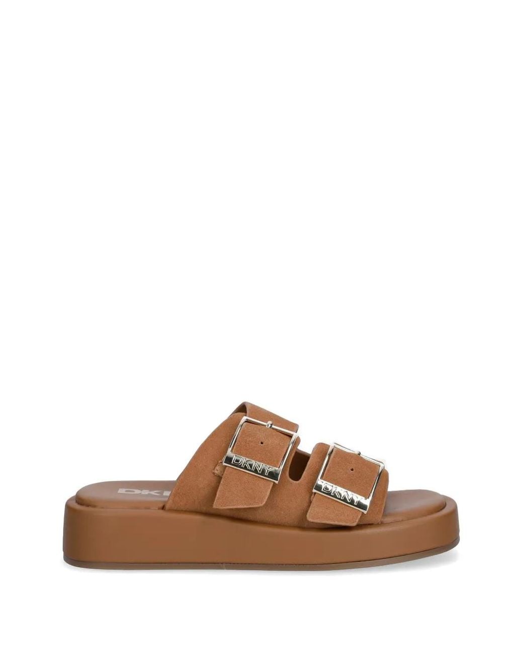 DKNY Brown Leocadia Buckle-Strap Sandals