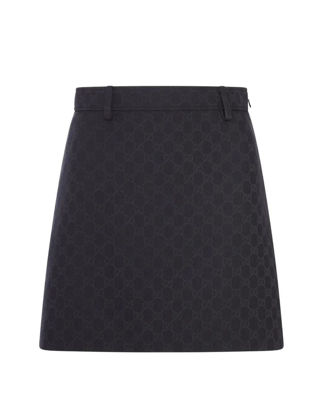 Gucci Blue Gg Cotton Blend Mini Skirt